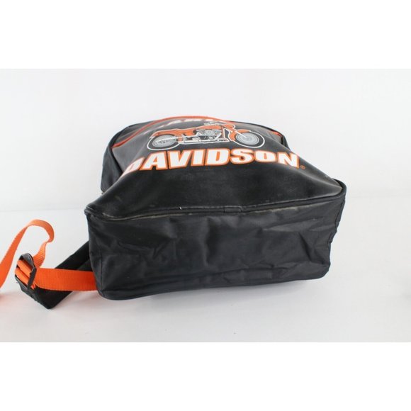 Vintage 90s Harley Davidson Distressed Spell Out Leather Mini Backpack Book Bag main image 3